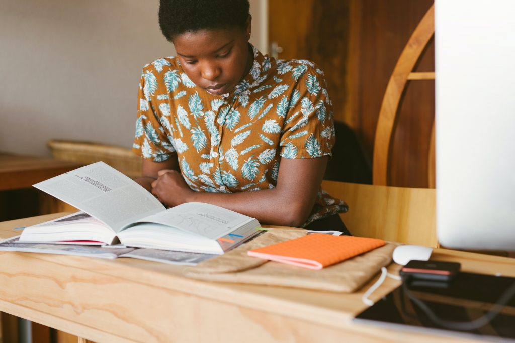 Young lady studying