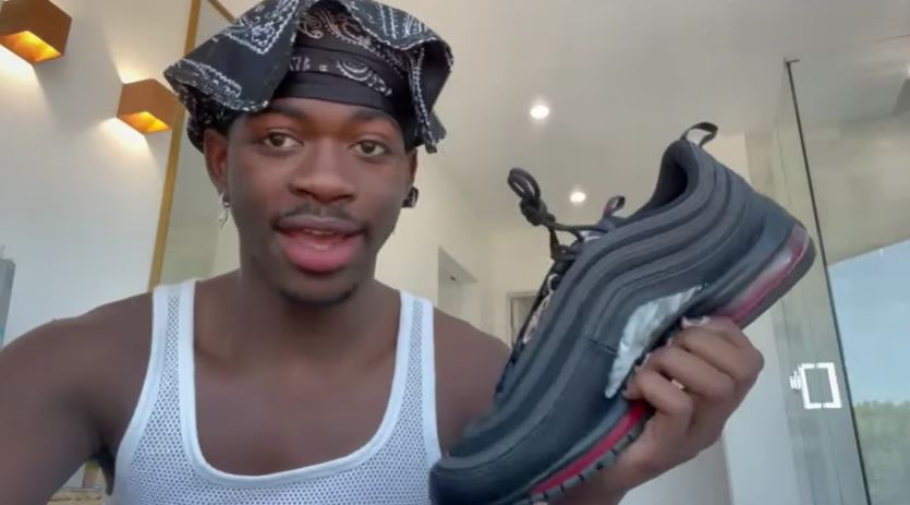 Lil Nas X with his 'Satan' shoes