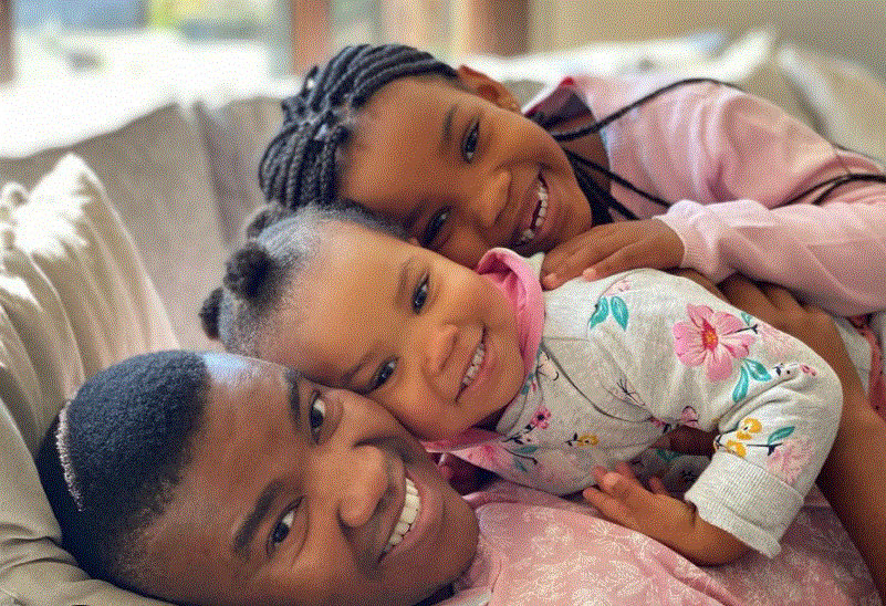 Loyiso Bala with his daughters, Kenzie and Tori