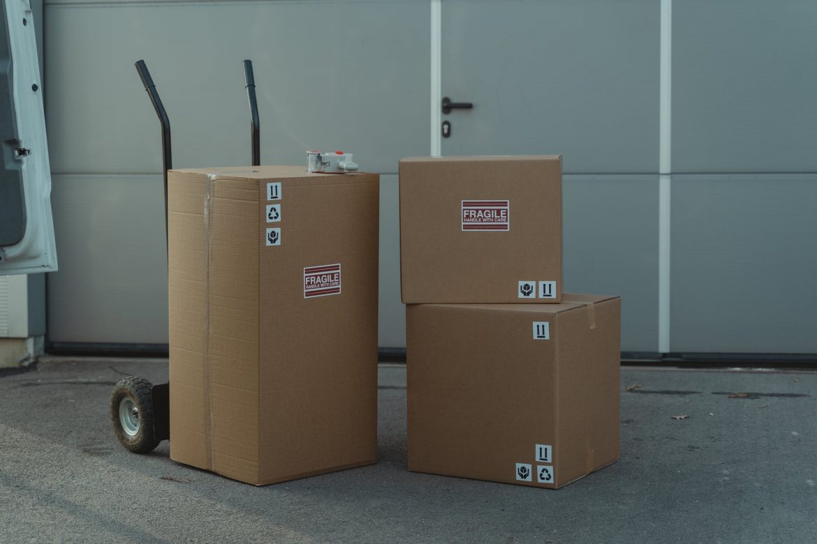 Boxes loaded up for delivery