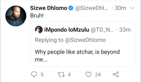 Sizwe gives atchar a miss