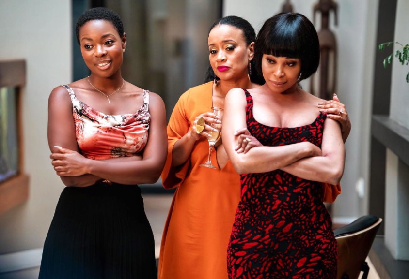 Happiness Ever After cast members Khanyi Mbau, Renate Stuurman and Nambitha ben-Mazw
