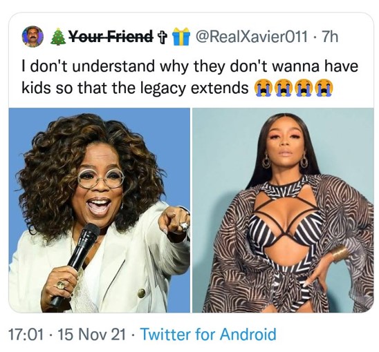 Twitter user asks Bonang to have babies.