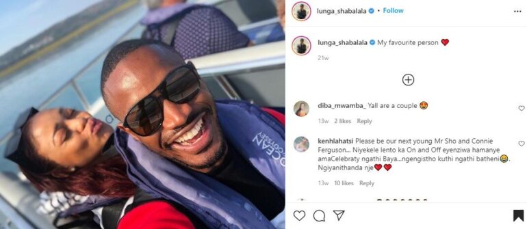 Lunga Shabalala and his girlfriend Thando Thabethe