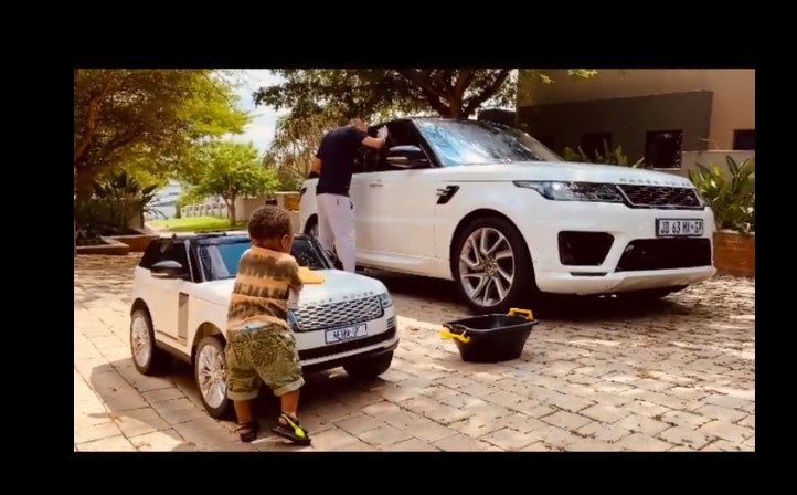 Minnie Dlamini Jones shares cute video of her son washing his mini Range Rover
