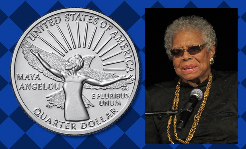 Maya Angelou becomes the first Black woman ever to appear on a US quarter coin
