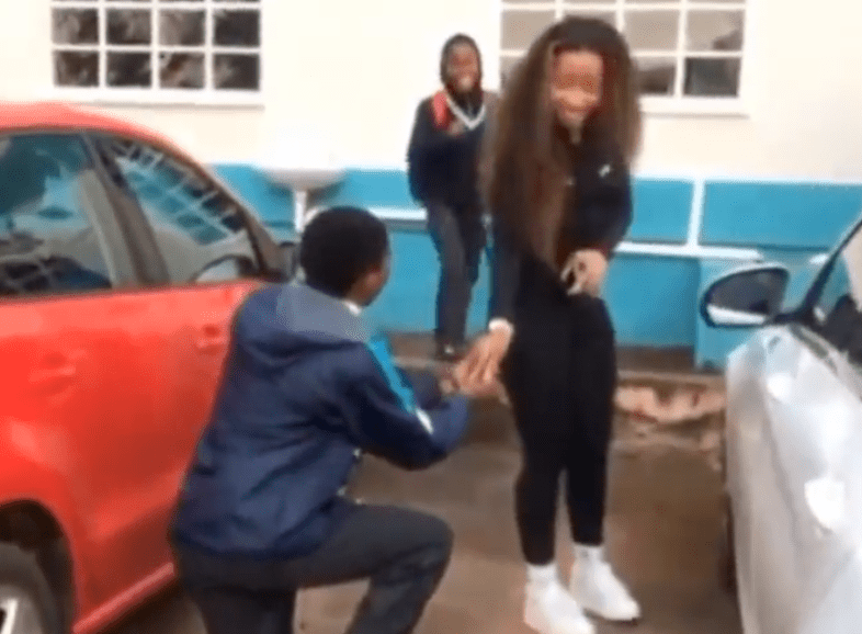 WATCH: She said yes! High school learner proposes to Uncle Waffles