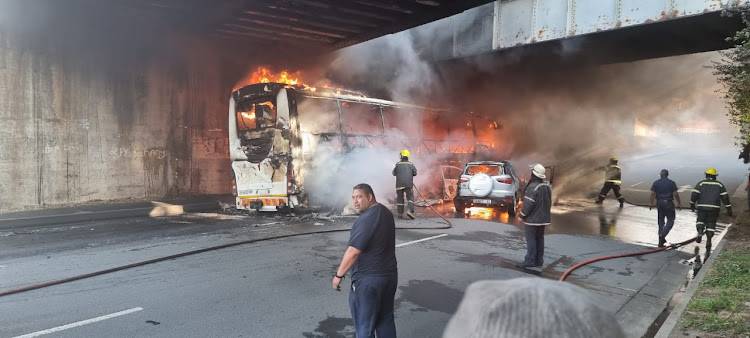 burning bus