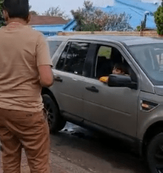 driving his father's SUV