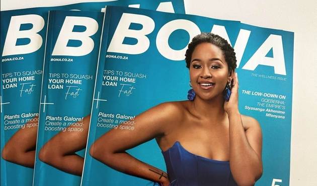 Mpoomy Ledwaba graces the cover of BONA Magazine