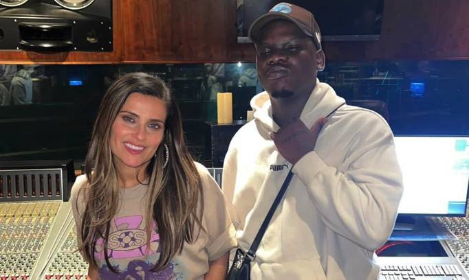 Blxckie in studio with Grammy-award-winning singer Nelly Furtado