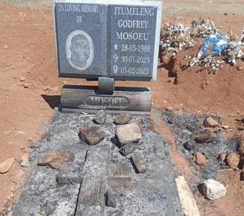 tombstone vandalised