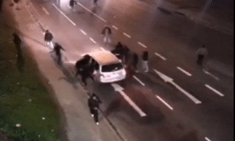 taxi strike takes violent turn