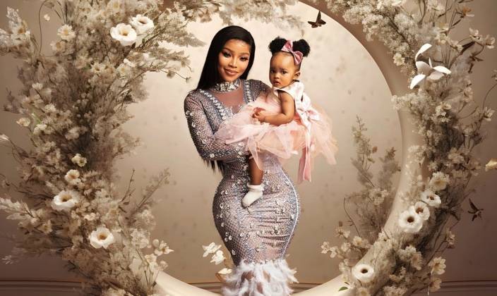 Faith Nketsi officially introduces her daughter to her fans