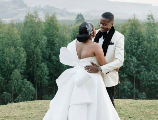 Inside Bongi Ntuli and Sinenjabulo Zungu's Intimate white wedding