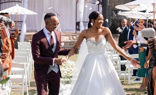 Thato Mosehle and her husband celebrate wedding anniversary