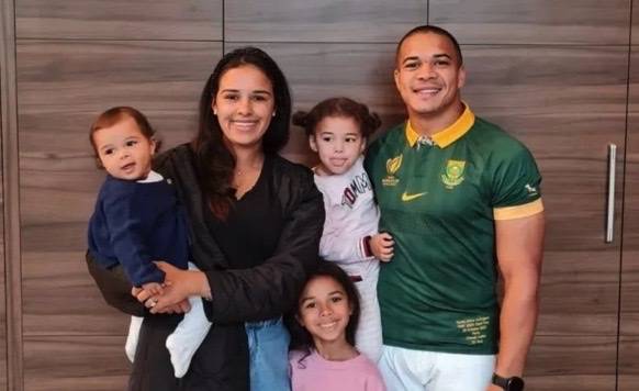 Cheslin Kolbe and his wife celebrate their daughter Mila's birthday