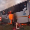 WATCH: Frantic passengers jump out of burning bus