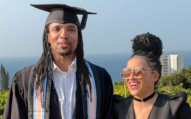 Kgomotso Ndungane celebrates husband Odwa's graduation