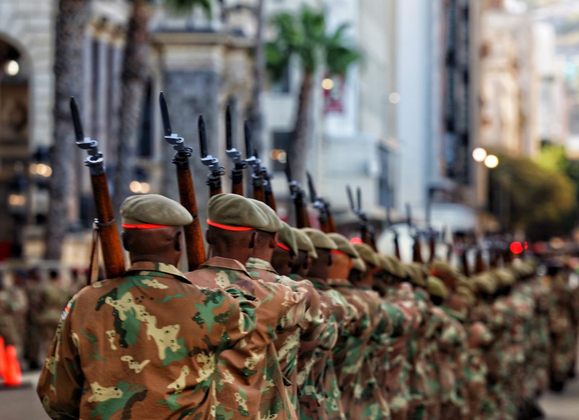 SANDF soldiers parade