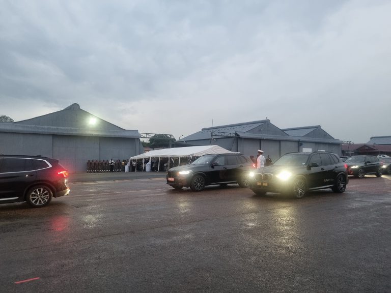 Cars parked outside the Swartkop Airforce Base