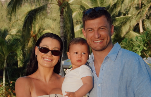The Pollards enjoy first holiday as a family of 3