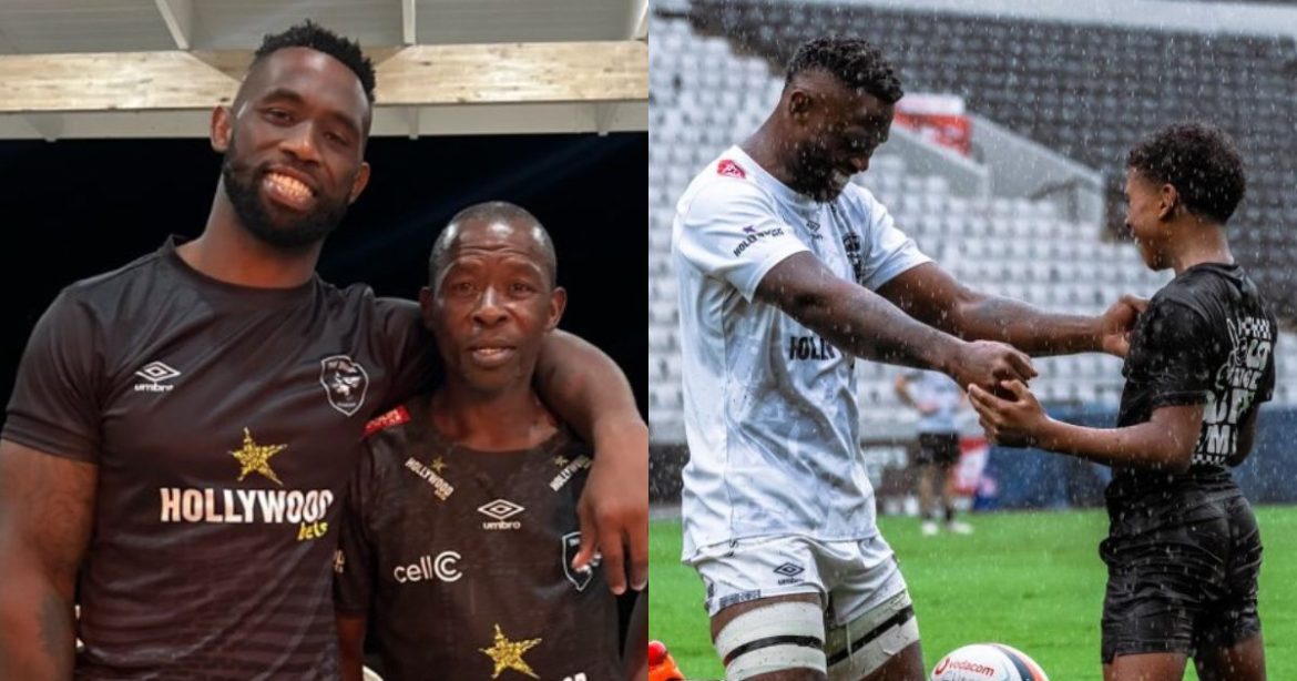 PICS: Siya Kolisi spends quality time with his dad and son