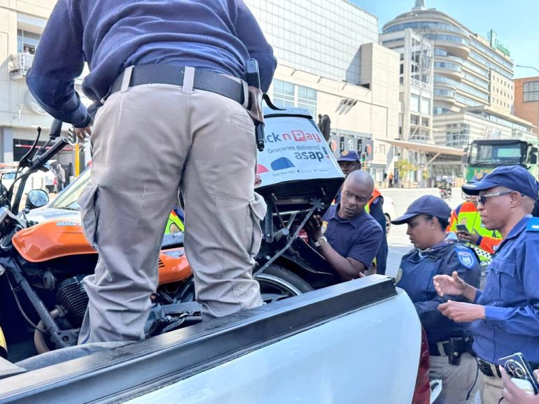 JMPD cracks down on delivery bikes in Rosebank
