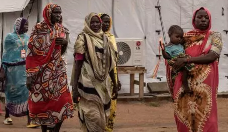 Women and children at the MSF Hospital in Metche, in eastern Chad,