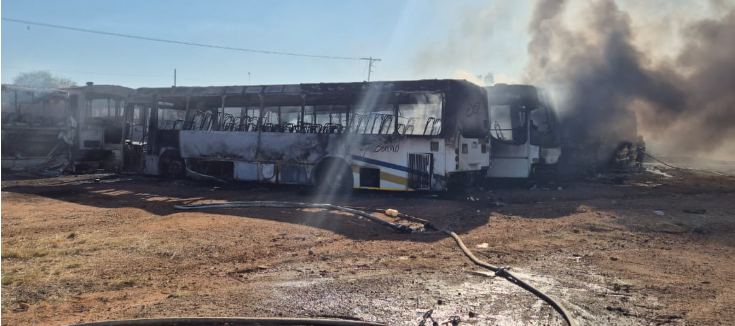  23 buses gutted by fire in Pretoria North 