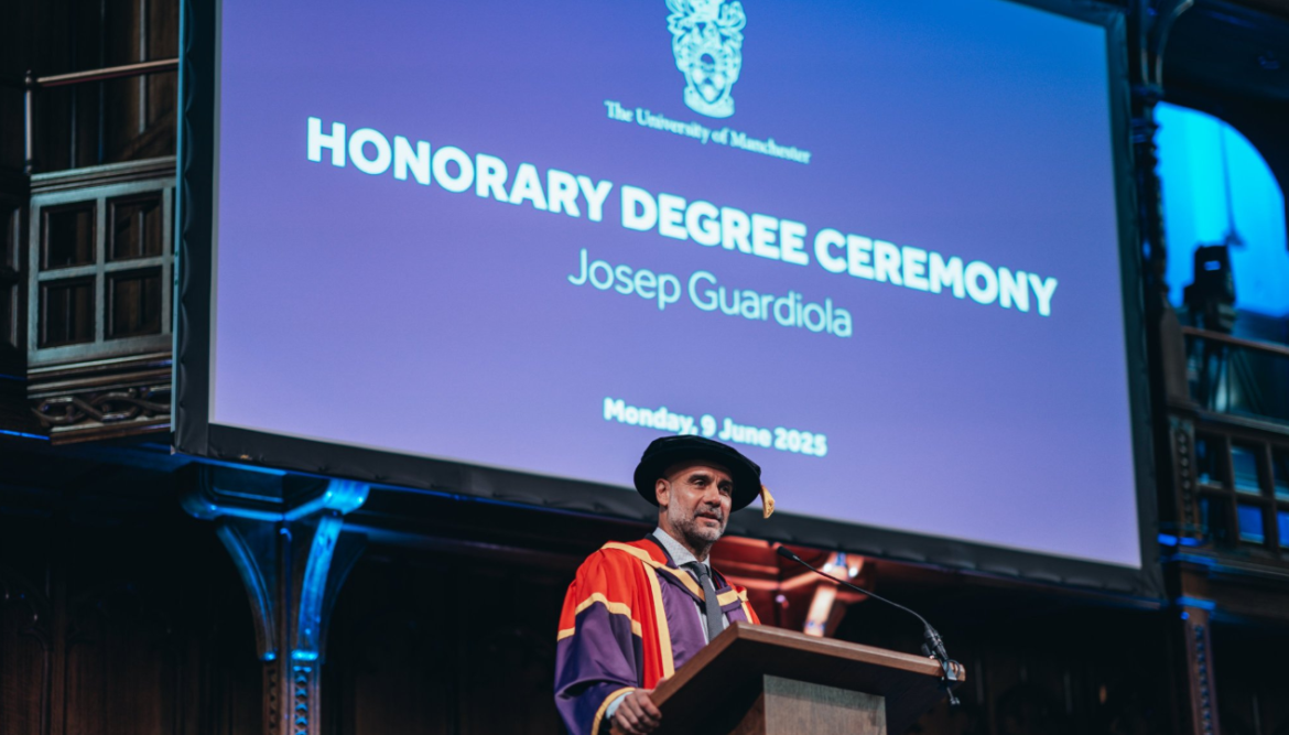 Pep Guardiola awarded honorary doctorate by the University of Manchester