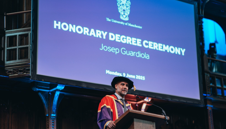 Pep Guardiola awarded honorary doctorate by the University of Manchester
