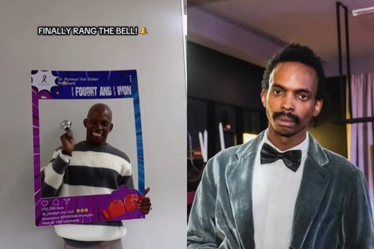 WATCH: Comedian Sabelo Gumede celebrates end of cancer treatment