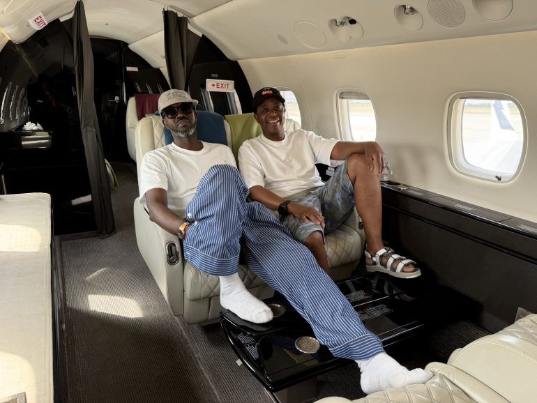 PICS: Oskido celebrates Black Coffee's journey to success after Ibiza reunion