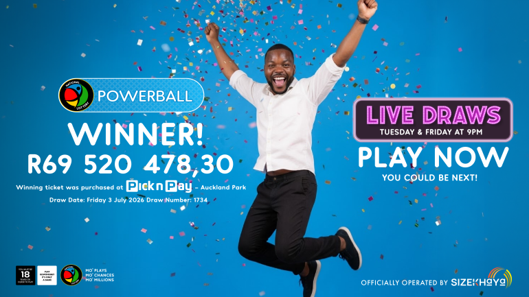 PowerBall winner bags R69.5 million with a R10 ticket