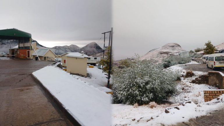 =This South Africa-Lesotho border has been temporarily closed due to heavy snowfa